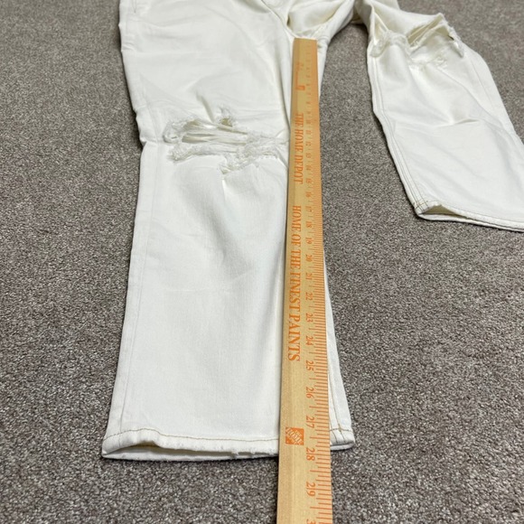 American Eagle womens mom jeans sz 12R high waist off white distress denim retro - Picture 6 of 12